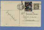 337 Op Kaart Met Etiket (vignette)  "TUBERCULOSE / JOYEUX NOEL / BONNE ANNEE " - 1932 Ceres E Mercurio