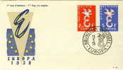 BELGIUM FDC COB 1064/65 EUROPA 1958 - 1958