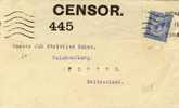 8019  LETTRE POUR LA SUISSE BANDE CENSURE - Postmark Collection