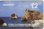 CHYPRE TELECARD 2 PHOTO DE ROCHERS N° 14CYPB406722 B ETAT COURANT - Chipre