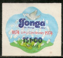 Tonga 1974 $1 UPU Centenary Pigeon Odd Shaped Die Cut Sc C158 MNH # 475 - U.P.U.