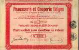 BRUXELLES "Peausserie & Couperies Belges" - 65000 Parts Sociales - Textil