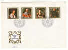 Liechtenstein - Busta Fdc Con Serie Completa Quadri Di Visitatori Celebri II° Serie - 1982 - Briefe U. Dokumente