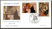 DAHOMEY 1967 RELIGIOUS PAINTINGS, CHRISTMAS, VIRGIN & CHILD 2 FDCs # 5428 - Religious