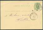 E.P. Carte 5 Centimes Vert, Obl. Sc JAUCHE Du 18 Janvier 1884 Vers Nivelles. - 1727 - Cartes Postales 1871-1909