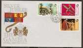 GAMBIA 1977 ROYAL SILVER JUBLEE, SPURS AND JEWELLED SOWRD FDC # 6608 - Gambia (1965-...)