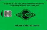 GHANA  50 UNITS  GREEN  LOGO  GHA-17  EXP 09/97  CHIP 7  SPECIAL  PRICE !!! - Ghana