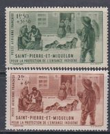 SAINT PIERRE ET MIQUELON P.A. N° 1 / 2 X Au Profit De La  Protection De L'enfance Trace De Charnière Sinon TB - Unused Stamps