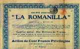 BRUXELLES "SA La Romanilla" - Action De 100 Fr Privilégiée - Capital : 10.000.000 Fr - Petrolio