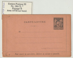 France Frankreich Entier Postal Yvert No. 97-CL3 ** Carte-Lettre Type Sage Piquage B Sans RF, Avec Avis; 97 CL 3 - Kaartbrieven