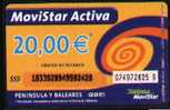 GSMAR-038 Movistar Activa Recarga 20€ . - Telefonica