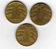 3 Pieces Allemandes En Bronze-allu De   10 Pfennig-1924d-1925a-1930a - 5 Rentenpfennig & 5 Reichspfennig
