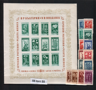 1953 FLOWERS - MEDICINAL   14 W.+ S/S -MNH  BULGARIA / Bulgarie - Plantas Medicinales