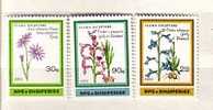 ALBANIA  1989 FLOWERS - MEDICINAL  Set Of 3 V.-MNH - Piante Medicinali