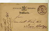 ALLEMAGNE KONIGREICH WURTTEMBERG ENTIER POSTAL 15 OCTOBRE 1880 - Autres & Non Classés