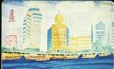 UAE. Ships And Buildings Painting - Emirats Arabes Unis