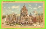 BOSTON, MA - TRINITY CHURCH - ANIMATED WITH TRAMWAYS - TRAVEL IN 1959 - - Boston