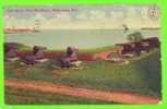 BALTIMORE, MD -  OLD GUNS, FORT McHENRY - CARD TRAVEL IN 1910 - F.M. KIRBY & CO - - Baltimore