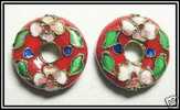 Lot De 2 Perles Donuts Cloisonnées Percées 20mm - Perles