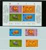 1997 HONG KONG YEAR OF OX 4V+MS - Unused Stamps