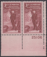 !a! USA Sc# 1064 MNH Horiz.PAIR From Lower Right Corner W/ Plate-# 25106 - Pennsylvania Academy Of The Fine Arts - Ongebruikt