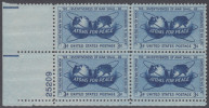 !a! USA Sc# 1070 MNH PLATEBLOCK (LL/25209/a) - Atoms For Peace - Nuevos