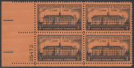!a! USA Sc# 1083 MNH PLATEBLOCK (LL/25473/a) - Nassau Hall - Unused Stamps