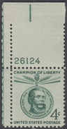 !a! USA Sc# 1117 MNH SINGLE From Upper Left Corner W/ Plate.# 26124 - Champion Of Liberty: Lajos Kossuth - Nuovi