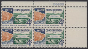 !a! USA Sc# 1150 MNH PLATEBLOCK (UR/26600) - Water Conservation - Ungebraucht