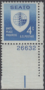 !a! USA Sc# 1151 MNH SINGLE From Lower Right Corner W/ Plate-# 26632 -SEATO - Nuevos