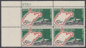 !a! USA Sc# 1232 MNH PLATEBLOCK (UL/27511) - West Virginia Statehood - Unused Stamps