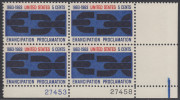 !a! USA Sc# 1233 MNH PLATEBLOCK (LR/27458) - Emancipation Proclamation - Nuovi