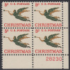 !a! USA Sc# 1276 MNH PLATEBLOCK (LR/28230/a) - Christmas: Angel With Trumpet - Nuovi