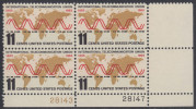 !a! USA Sc# 1274 MNH PLATEBLOCK (LR/28147) - International Telecommunication Union - Unused Stamps
