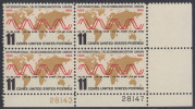 !a! USA Sc# 1274 MNH PLATEBLOCK (LR/28147) - International Telecommunication Union - Ungebraucht