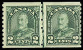 Canada (Scott No. 180 - George V - Arche / Arch) [**] B-TB / F-VF Paire Avec Ligne / Line Pair - Ongebruikt