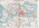 - STOCKHOLM ET SES ENVIRONS . CARTE FIN XIXe SIECLE EN COULEURS - Topographical Maps