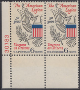 !a! USA Sc# 1369 MNH Horiz.PAIR (LL/30783) (Gum Slightly Damaged) - American Legion - Unused Stamps