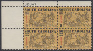 !a! USA Sc# 1407 MNH PLATEBLOCK (UL/32047) - South Carolina - Unused Stamps