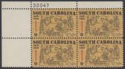 !a! USA Sc# 1407 MNH PLATEBLOCK (UL/32047) - South Carolina - Nuevos