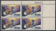 !a! USA Sc# 1529 MNH PLATEBLOCK (UR/35219) (Gum Damaged) - Skylab - Unused Stamps