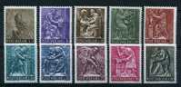 VATICAN / 441-450 / ARTS ET METIERS / MENUISERIE /SCULPTURE /PEINTURE / MUSIQUE / AGRICULTURE / FORGE / - Unused Stamps