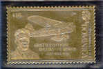 GOLD FOIL "FIRST SOLO FLIGHT AROUND THE WORLD",	JULY 16/22, 1933 - Dominica (1978-...)