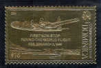 GOLD FOIL "FIRST NON-STOP ROUND-THE-WORLD FLIGHT", FEB.26/MARCH 2,1949 - Dominica (1978-...)