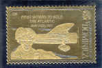 GOLD FOIL "FIRST WOMAN TO SOLO THE ATLANTIC", MAY 20/21, 1932 - Dominica (1978-...)