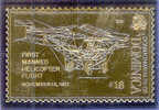 GOLD FOIL "FIRST MANNED HELICOPTER FLIGHT", NOVEMBER 13, 1907 - Dominica (1978-...)