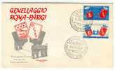 Italia - Busta Fdc Con Serie Completa: 3° Anniversario Del Gemellaggio Roma-Parigi - Sobres