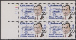 !a! USA Sc# C113 MNH PLATEBLOCK (UL/12111/a) - Alfred V. Verville - 3b. 1961-... Ongebruikt