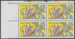 !a! USA Sc# C117 MNH PLATEBLOCK (UL/1111) - Settling Of New Sweden - 3b. 1961-... Unused