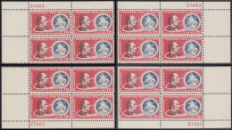 !a! USA Sc# C066 MNH SET Of 4 PLATEBLOCKS (4x/27463/Matched Set) - Montgomery Blair - 3b. 1961-... Ongebruikt